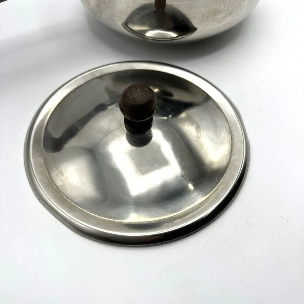 Vintage Stainless Steel Sauce pot With Wooden Handle made in Japan